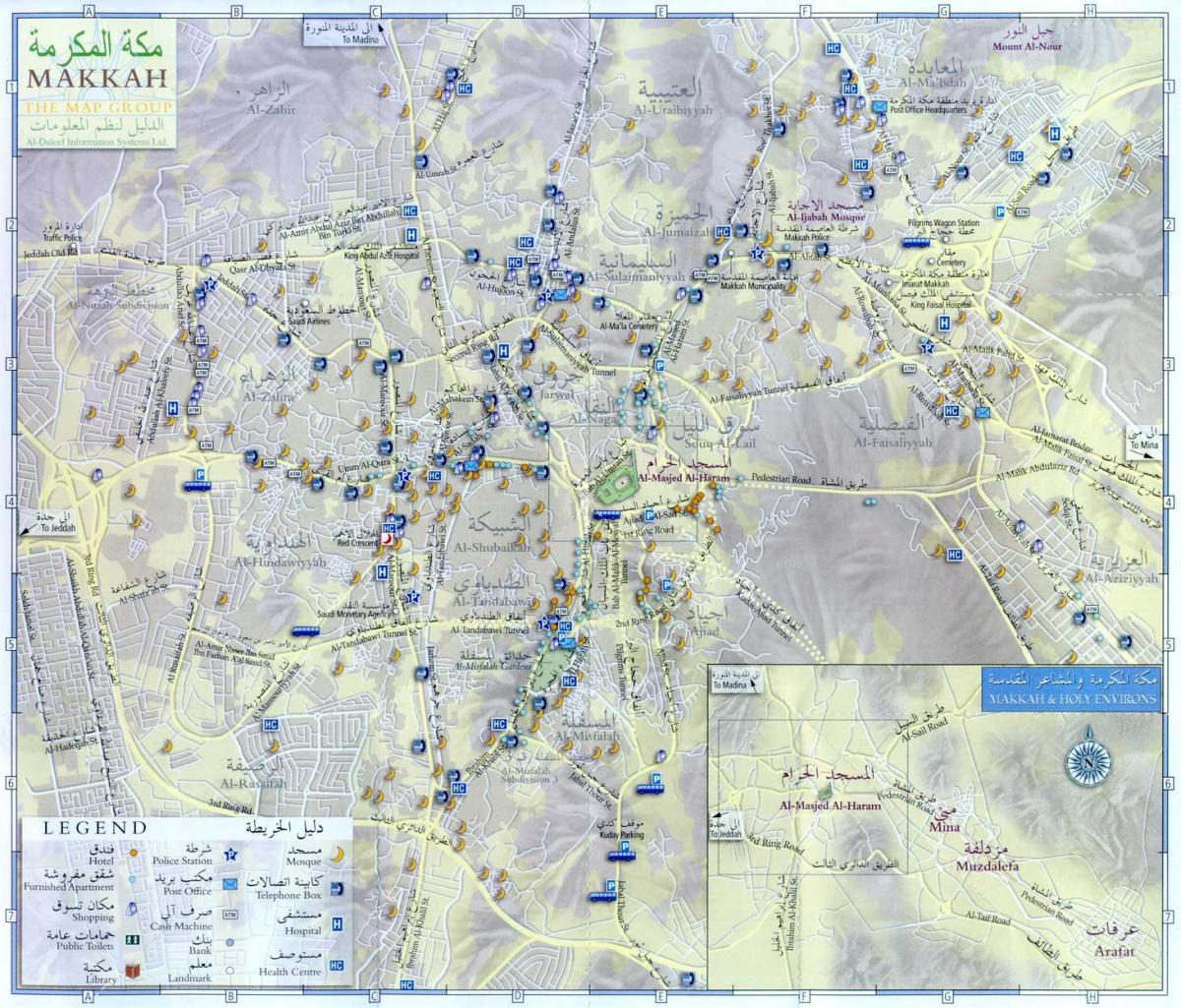  peta Mekah memiliki tempat-tempat